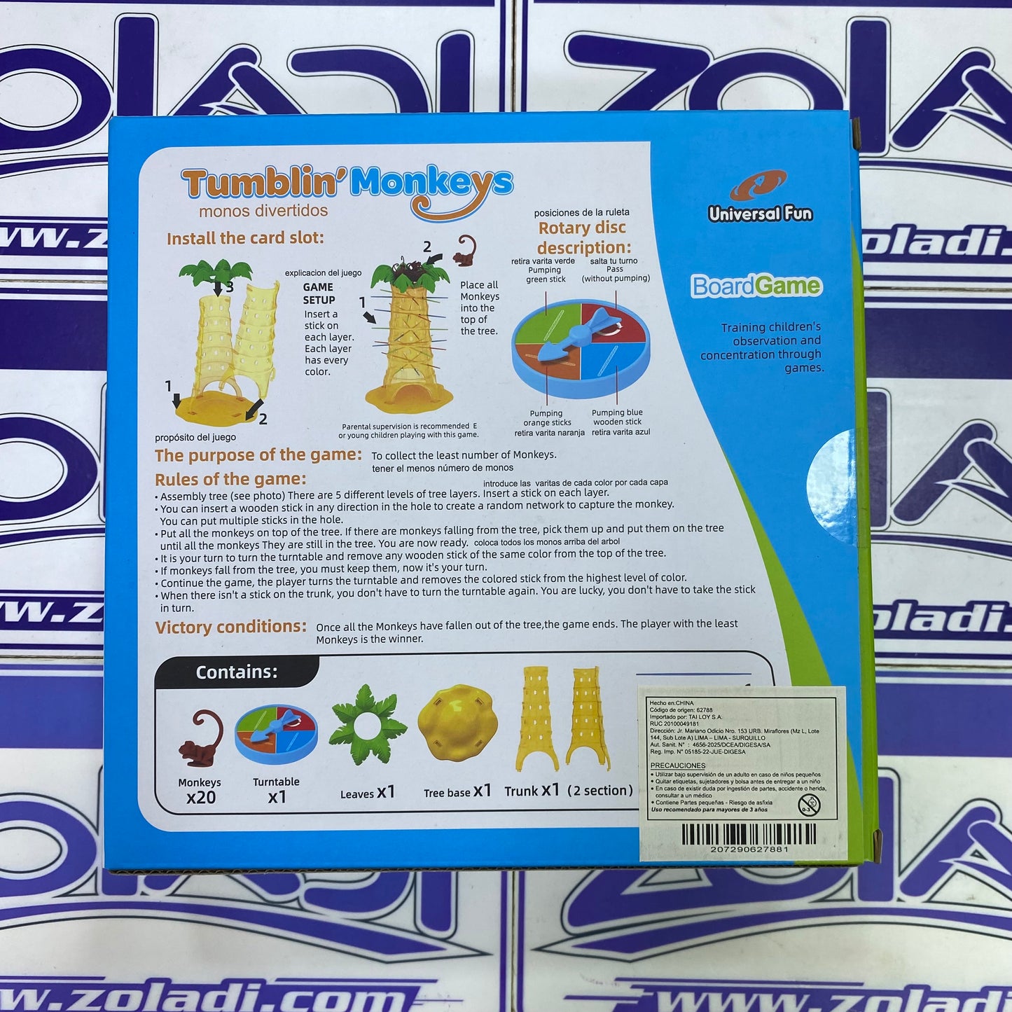 JUEGO DE MESA MONOS LOCOS KIDS