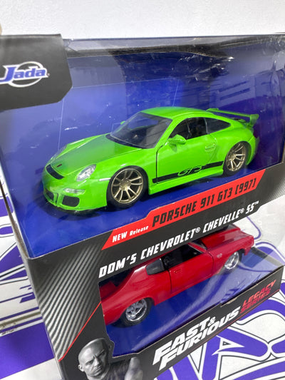35692 PORSCHE 911 GT3 997 DOMS CHEVROLET CHEVELLE SS JADA 1/32