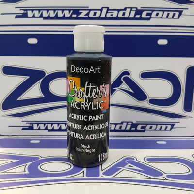 Negro Pintura Acrílica 118 ml | Secado Rápido, Alta Cobertura, Pintura de Arte y Manualidades.