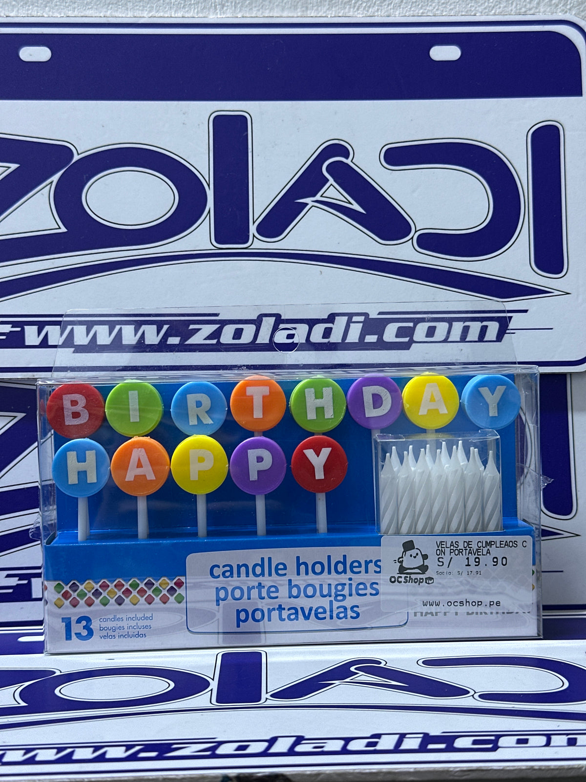 VELAS DE CUMPLEAÑOS CON PORTAVELA