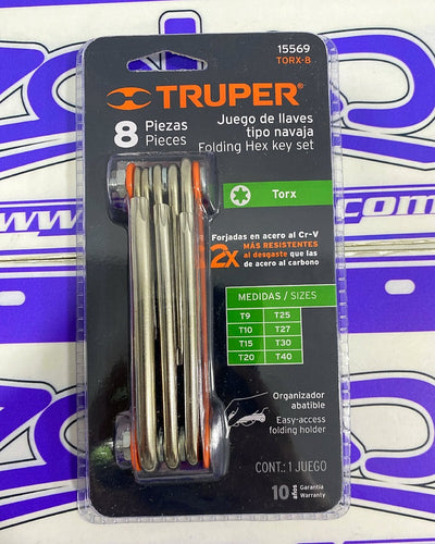 JUEGO DE LLAVES TORX TIPO NAVAJA 8 PIEZAS TRUPER
