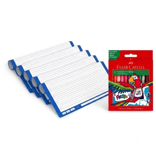 PACK DE EXPOSICION - 5 PAPELOGRAFOS TRIPLE REGLON CON PLUMONES FABER CASTELL - Packs - Zoladi Perú