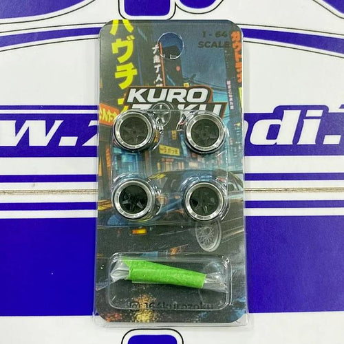 KURO ZOKU SET 4 LLANTAS STARFISH BLACK CHROME