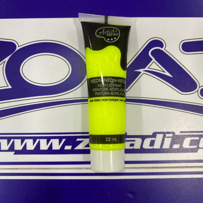 Amarillo Neón Pintura Acrílica 22 ml | Color Fluorescente, Alta Cobertura, Pintura de Arte y Manualidades.