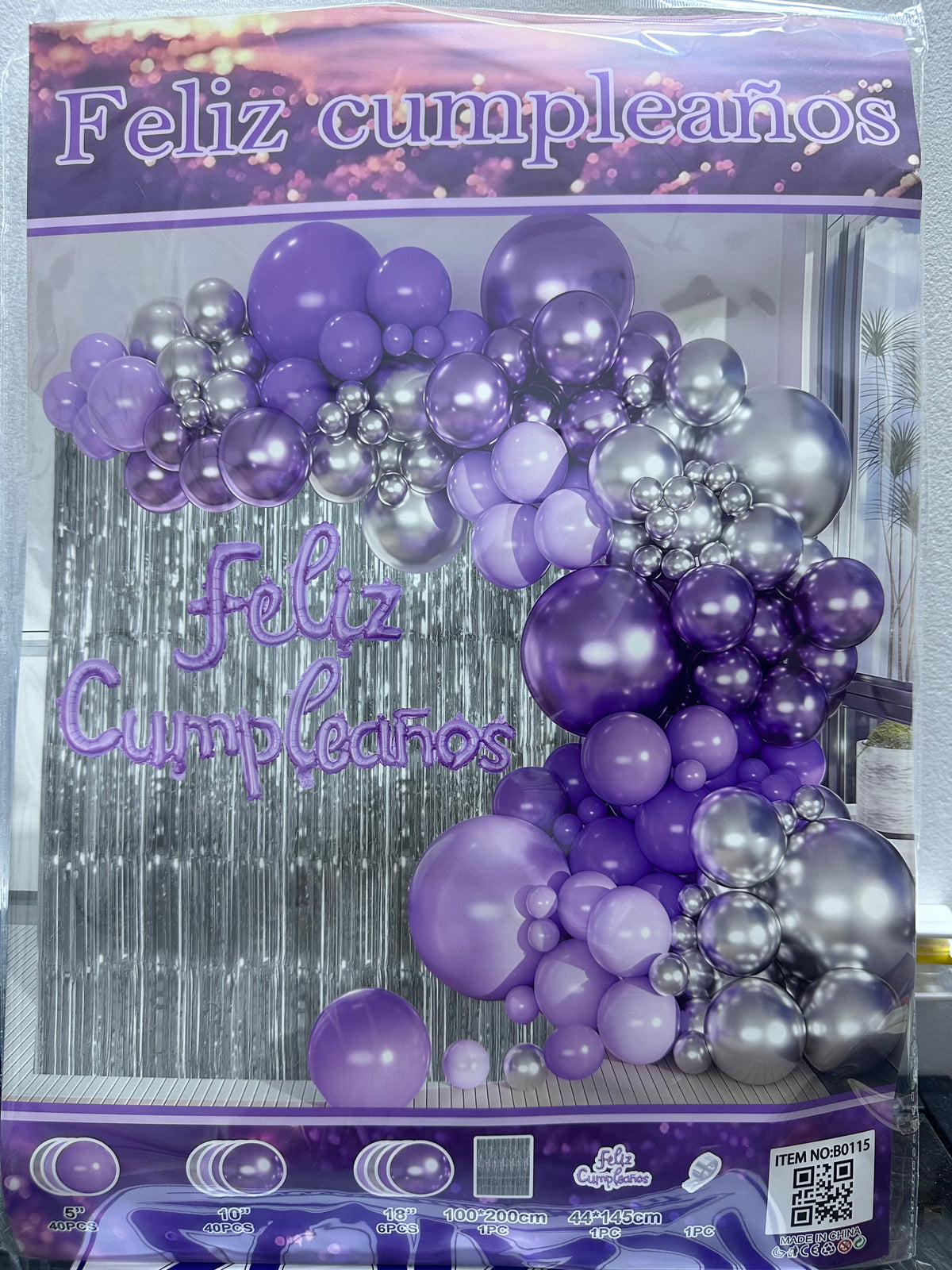 GLOBO MORADO DECORATIVO 89 PCS
