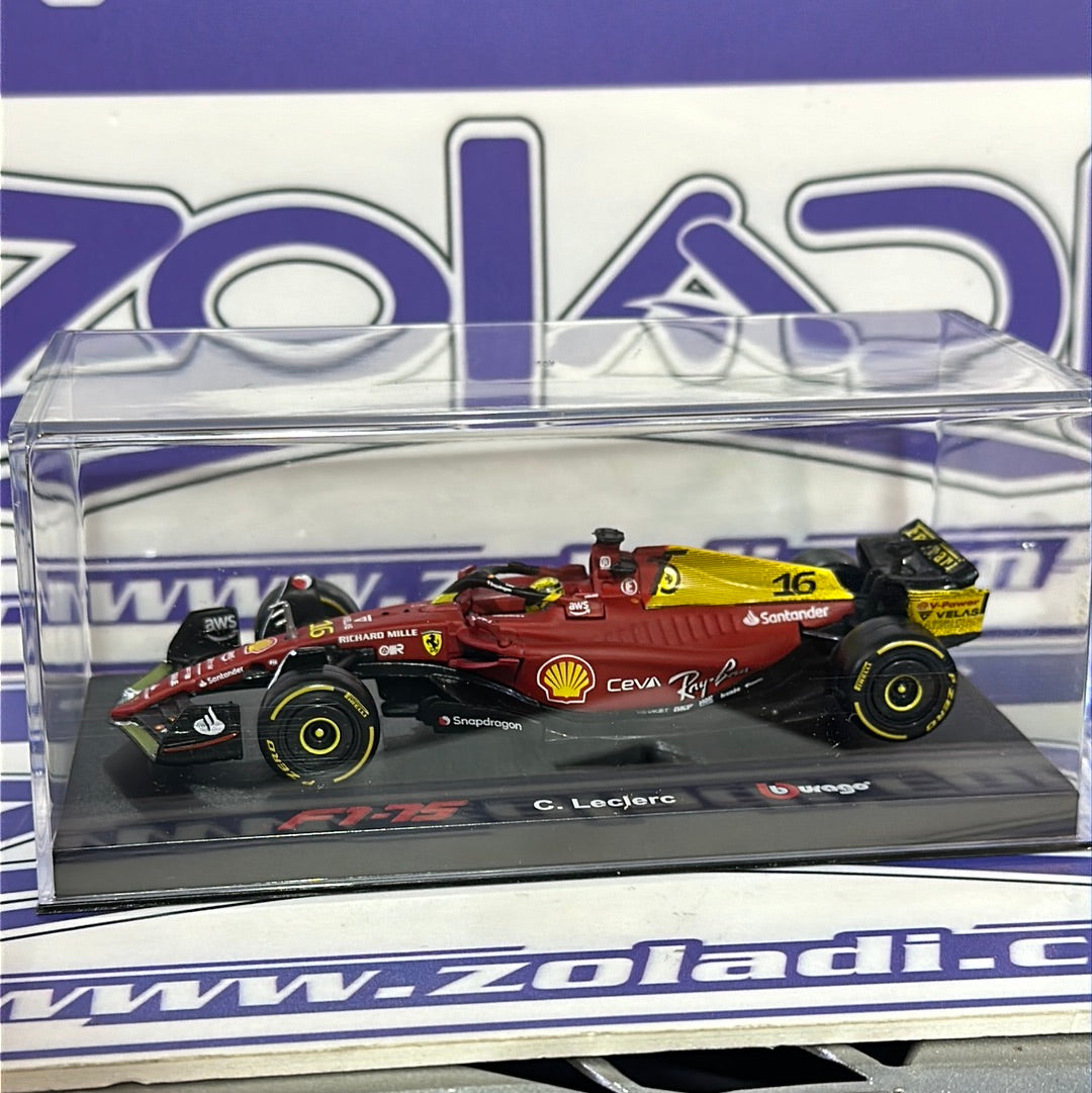 F1-75 Italian GP Charles Leclerc #16 Ferrari (CON CASCO Y ACRÍLICO) 2022