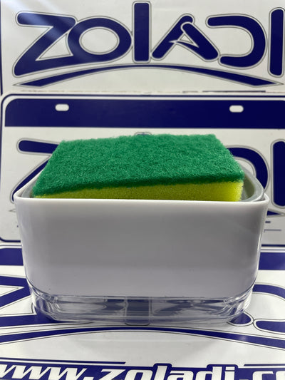 DISPENSADOR DE JABON Y PORTA ESPONJA 2 EN 1 paruro disponible en Zoladi Lima