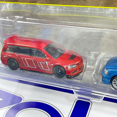 2005 MITSUBISHI LANCER EVOLUTION IX WAGON / REMORQUE / 2004 SUBARU FORESTER STI Hot Wheels Premium disponible en Zoladi Lima