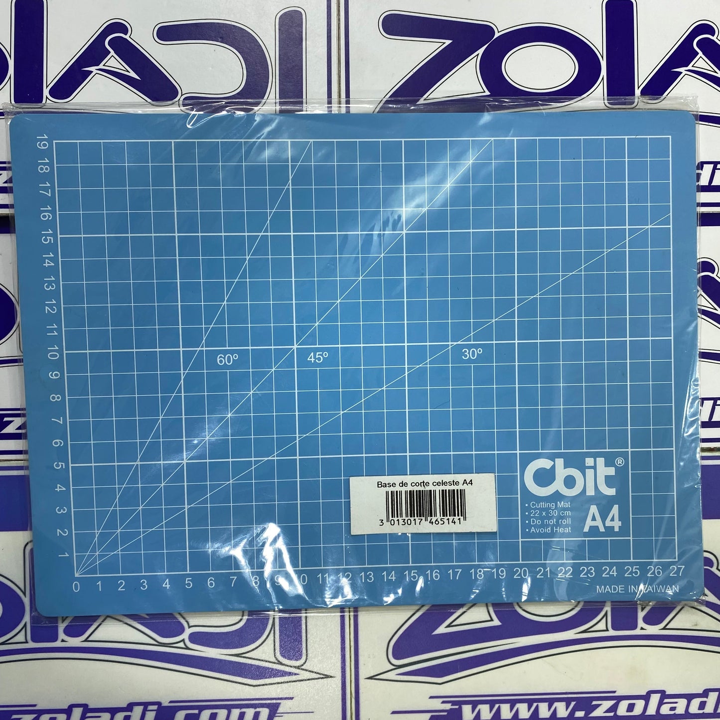 PLANCHA PARA CORTE A4 CON CUADRICULA Y ANGULOS