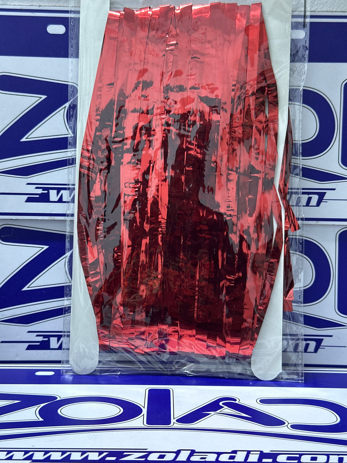CORTINA METÁLICA DE FLECOS ROJA PARA FIESTAS