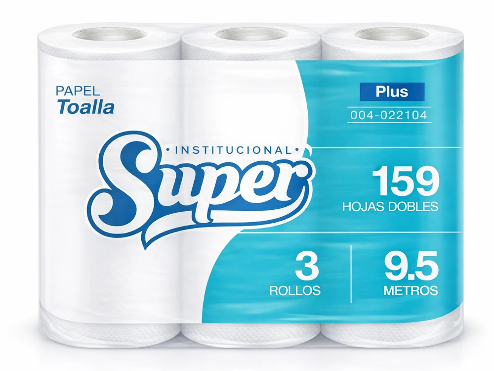 PAPEL TOALLA 3 ROLLOS 9.5m