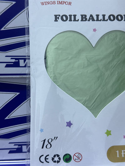 GLOBO METÁLICO CORAZÓN VERDE 18"