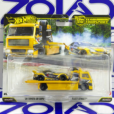 TOYOTA GR SUPRA Y FLEET STREET TEAM TRANSPORT - Hot Wheels Premium - Zoladi Perú