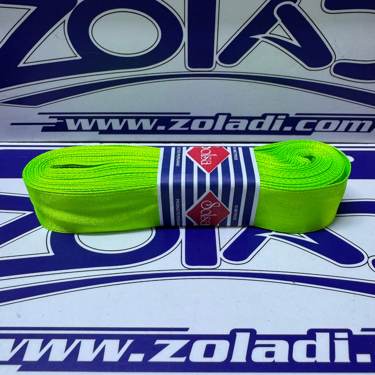 CINTA SATINADA VERDE FOSFORESCENTE