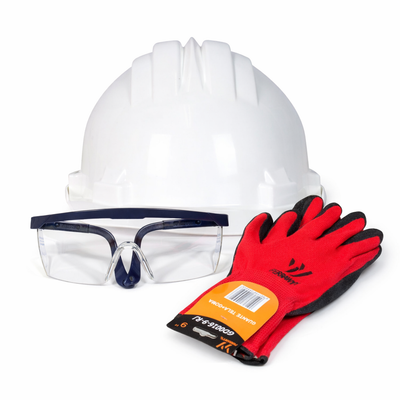 PACK DE EPPS - IMPLEMENTOS DE SEGURIDAD - CASCO, LENTES Y GUANTES
