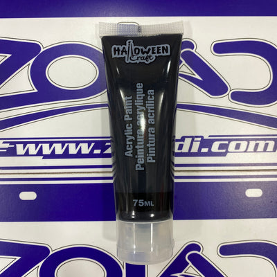 Negro Pintura Acrílica 75 ml | Secado Rápido, Alta Cobertura, Pintura de Arte y Manualidades.