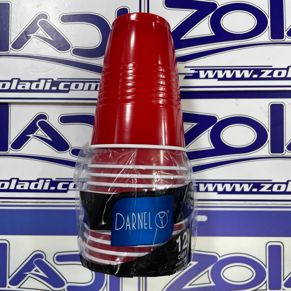 PACK DE 12 VASOS ROJO PARA BEERPONG