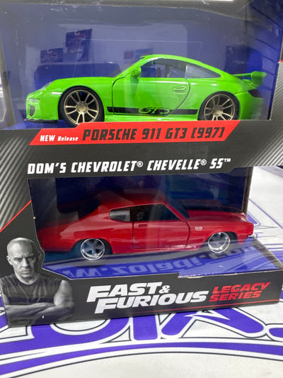 PORSCHE 911 GT3 997 DOMS CHEVROLET CHEVELLE SS JADA - 1/32 - Zoladi Perú