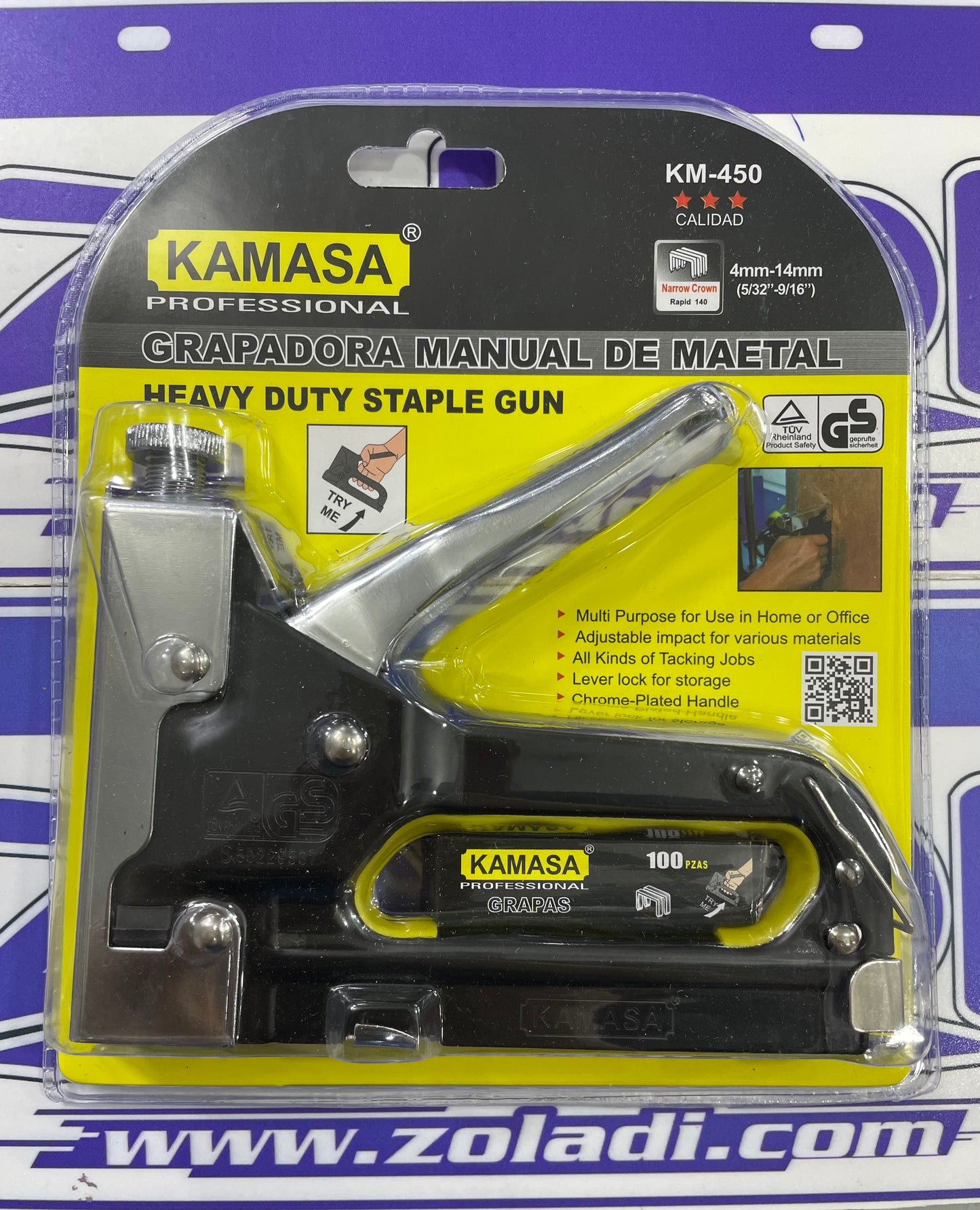 GRAPADORA MANUAL DE METAL + 100 GRAPAS KAMASA