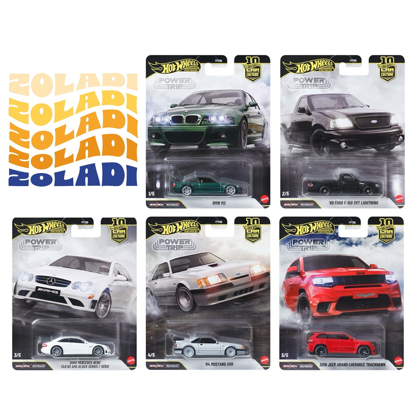 PROMO SET POWER TRIP 5 HOTWHEELS PREMIUM