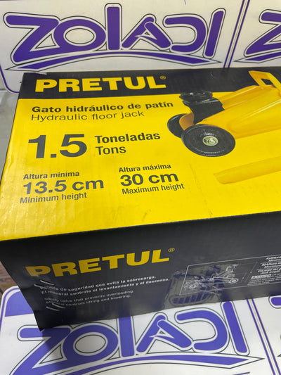 GATO HIDRÁULICO DE PATÍN 1.5 TONELADAS PRETUL