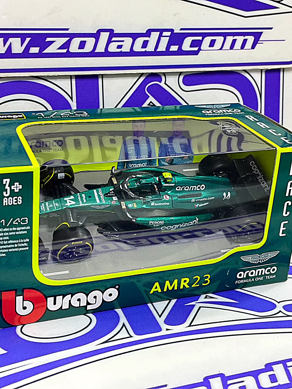 1/43 F1 #14 FERNANDO ALONSO ARAMCO AMR23 (SIN ACRILICO SIN CASCO)