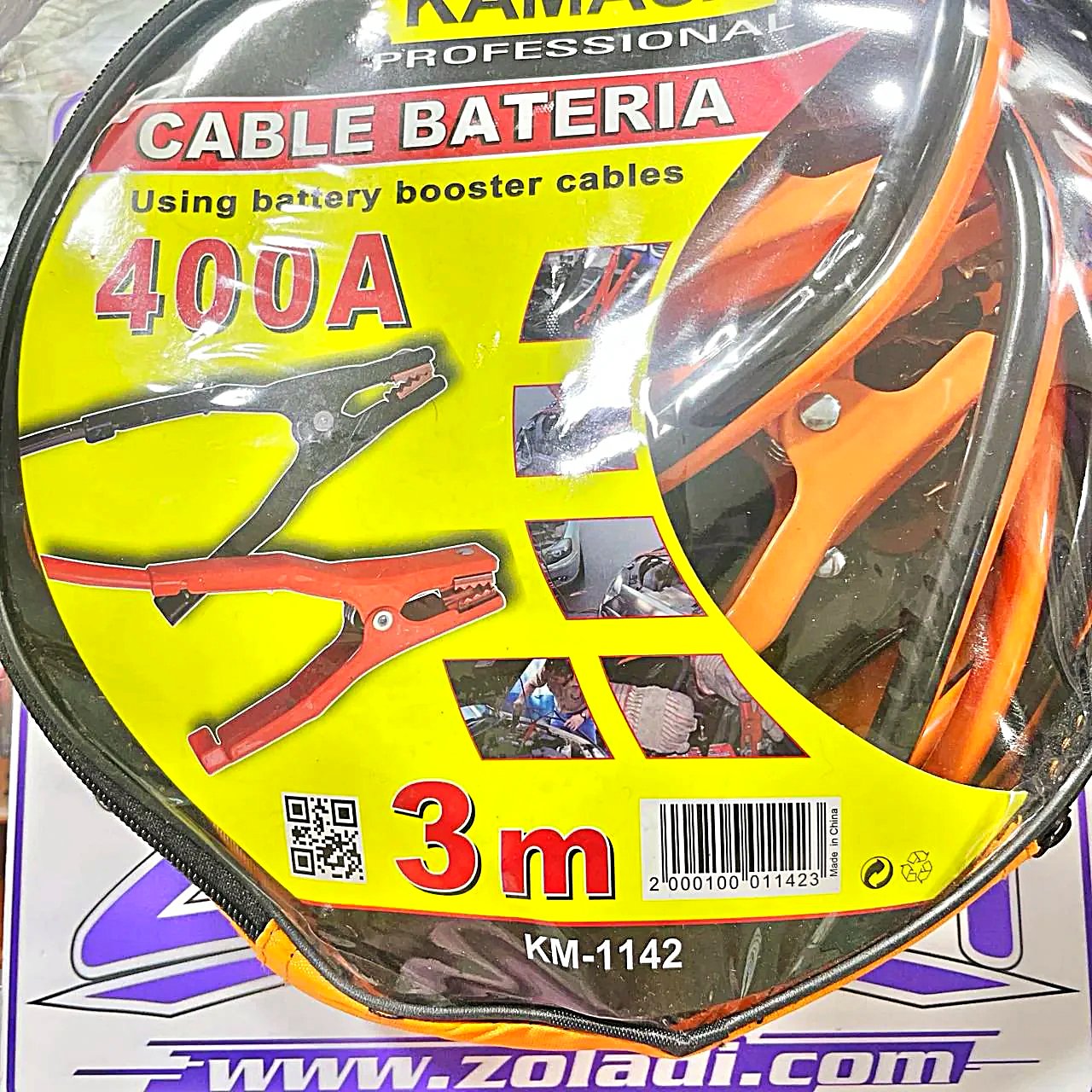cable de bateria, 3metros, para auto y camioneta.