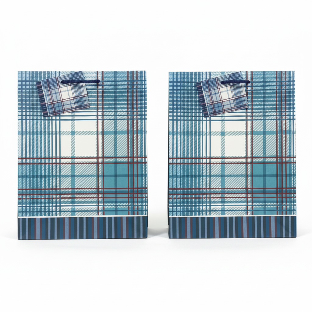 Dos bolsas de regalo a cuadros 1:1