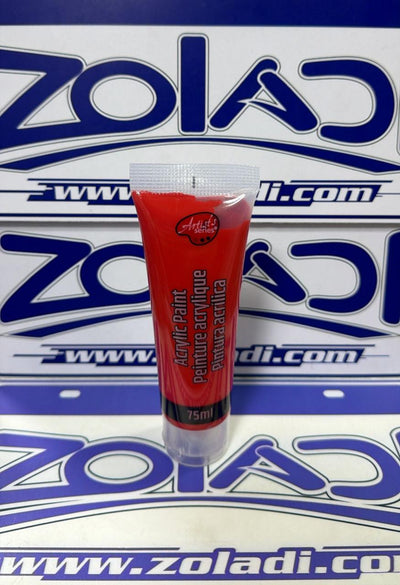 Rojo Pintura Acrílica 75 ml | Secado Rápido, Alta Cobertura, Pintura de Arte y Manualidades.