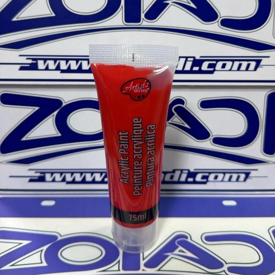 Rojo Pintura Acrílica 75 ml | Secado Rápido, Alta Cobertura, Pintura de Arte y Manualidades.