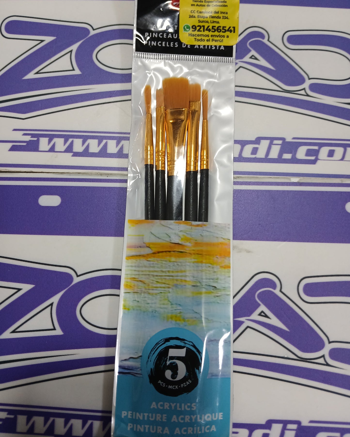 5 PINCELES PARA PINTURA ACRILICA