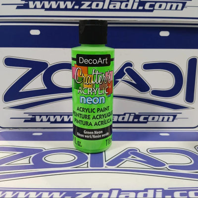 Verde Neón Pintura Acrílica 118 ml | Color Fluorescente, Alta Cobertura, Pintura de Arte y Para Manualidades.
