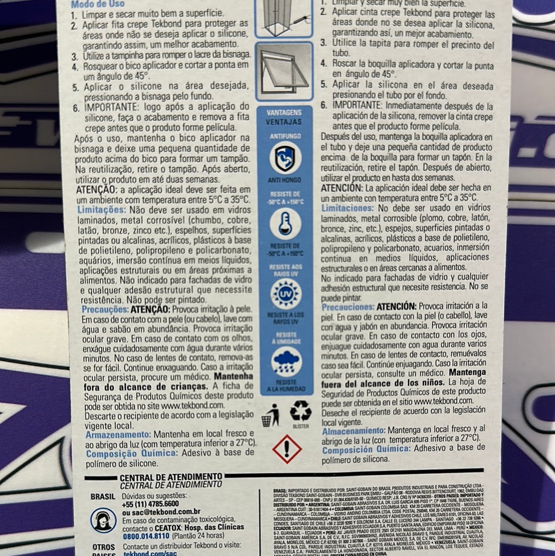 Silicona 50G Transparente TEKBOND