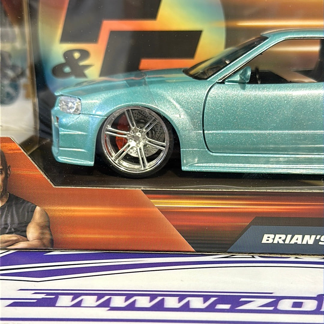 32608 BRIANS NISSAN SKYLINE GTR 34 FAST AND FURIOUS 1/24