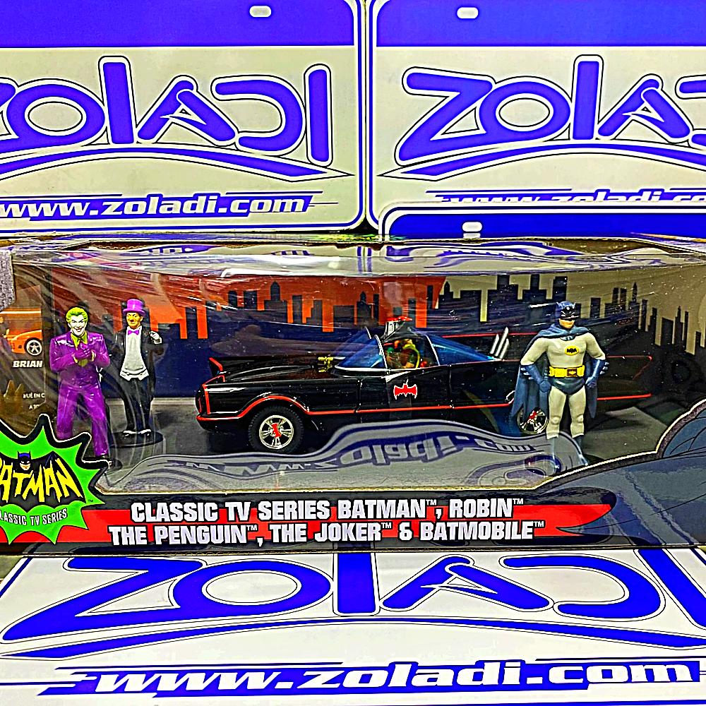 33737 CLASSIC TV SERIES BATMAN ,ROBIN , THE PENGUIN , THE JOKER Y BATMOBILE