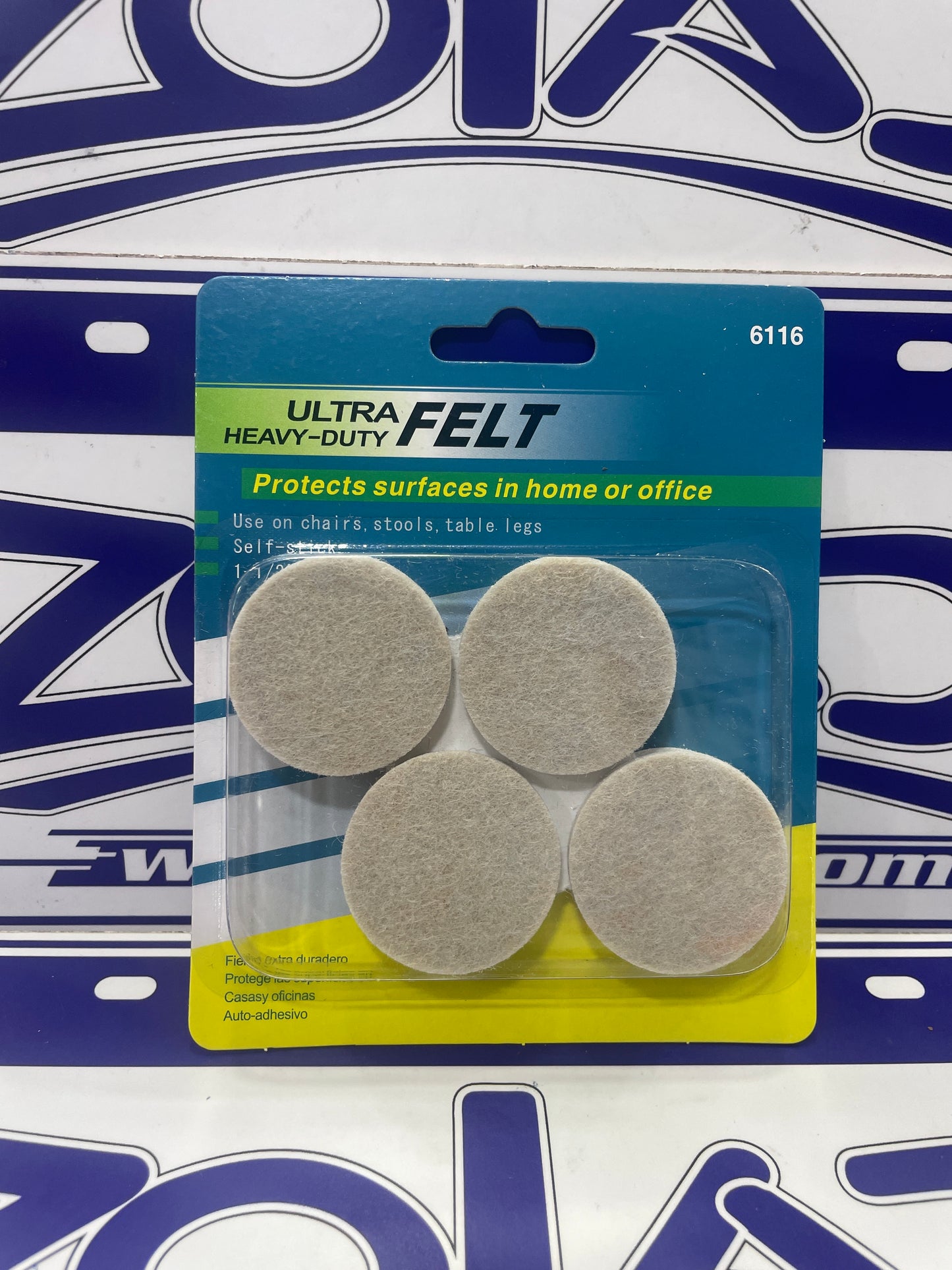 FELPA ADHESIVA BEIGE 1 1/2 BLISTER x8UNDS