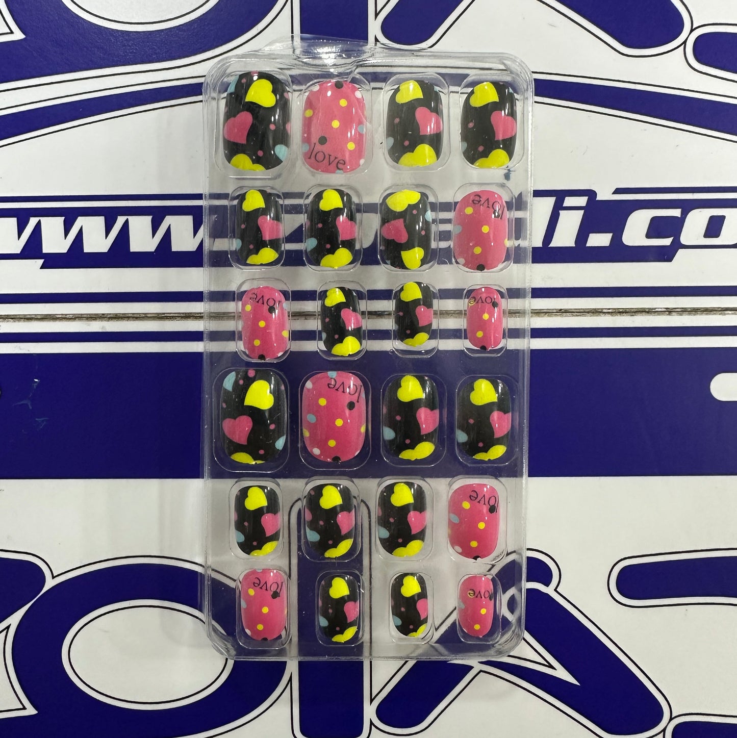 UÑAS POSTIZAS CON DISEÑO CON ADHESIVO BLISTER