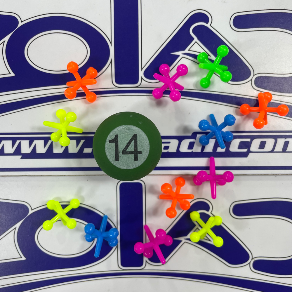 JUEGO DE 12 YACES + PELOTITA DE GOMA