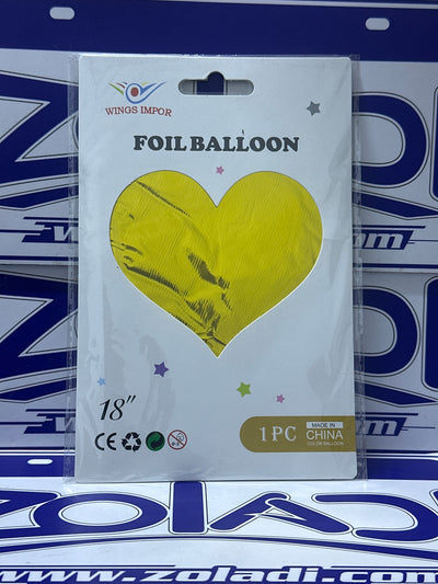 GLOBO METÁLICO CORAZÓN DORADO 18"