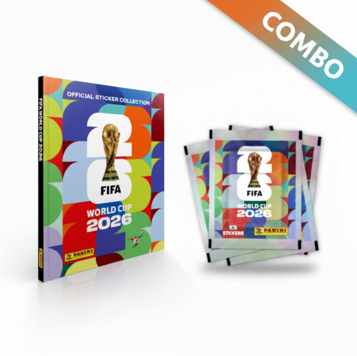 COMBO 10 SOBRES FIGURAS PANINI COPA MUNDIAL 2026 + ALBUM PANINI TAPA DURA COPA MUNDIAL 2026
