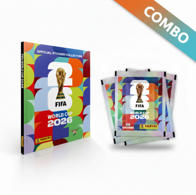 COMBO 10 SOBRES FIGURAS PANINI COPA MUNDIAL 2026 + ALBUM PANINI TAPA DURA COPA MUNDIAL 2026