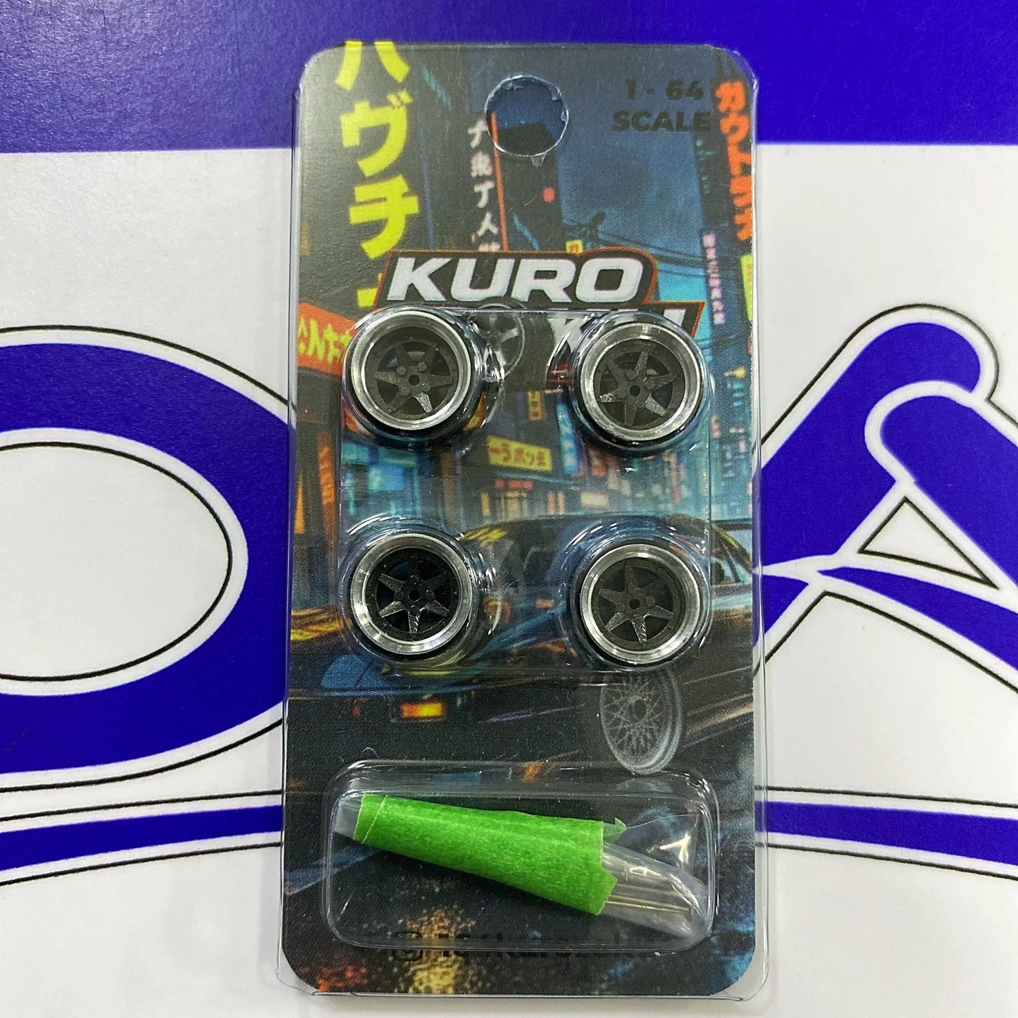 KURO ZOKU SET DE 4 LLANTAS STARFISH GUN CHROME