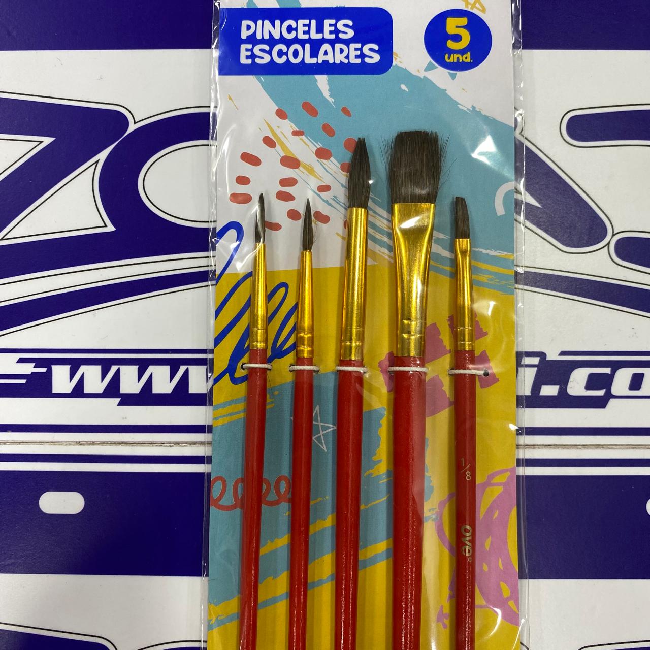 5 PINCELES ESCOLARES OVE