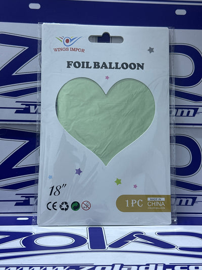 GLOBO METÁLICO CORAZÓN VERDE 18"