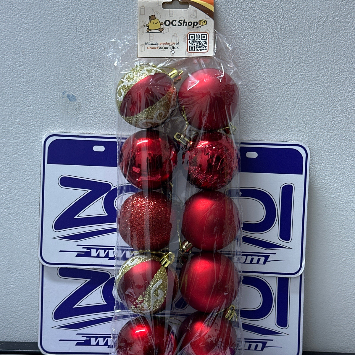 10 ESFERAS NAVIDEÑAS ROJAS