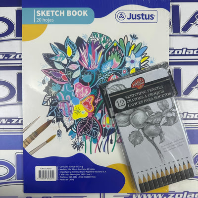 PACK PARA DIBUJANTE - LAPICES PARA BOCETOS Y BLOCK PARA DIBUJO