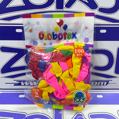 PAQUETE DE GLOBOS CARNAVALES N2 DE 100 UNIDADES