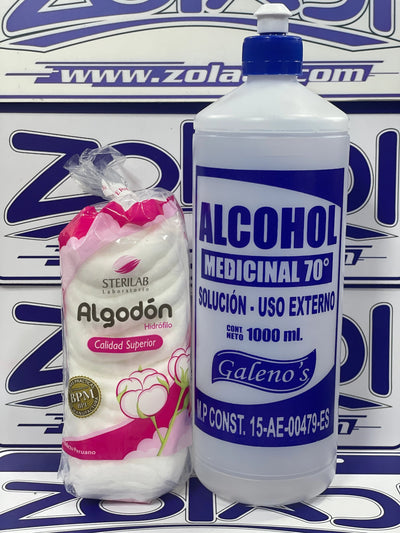 PACK DESINFECTANTE DE HERIDAS - ALCOHOL Y ALGODON