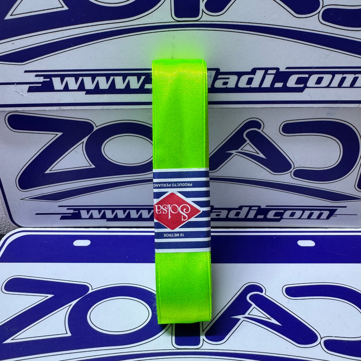 CINTA SATINADA VERDE FOSFORESCENTE