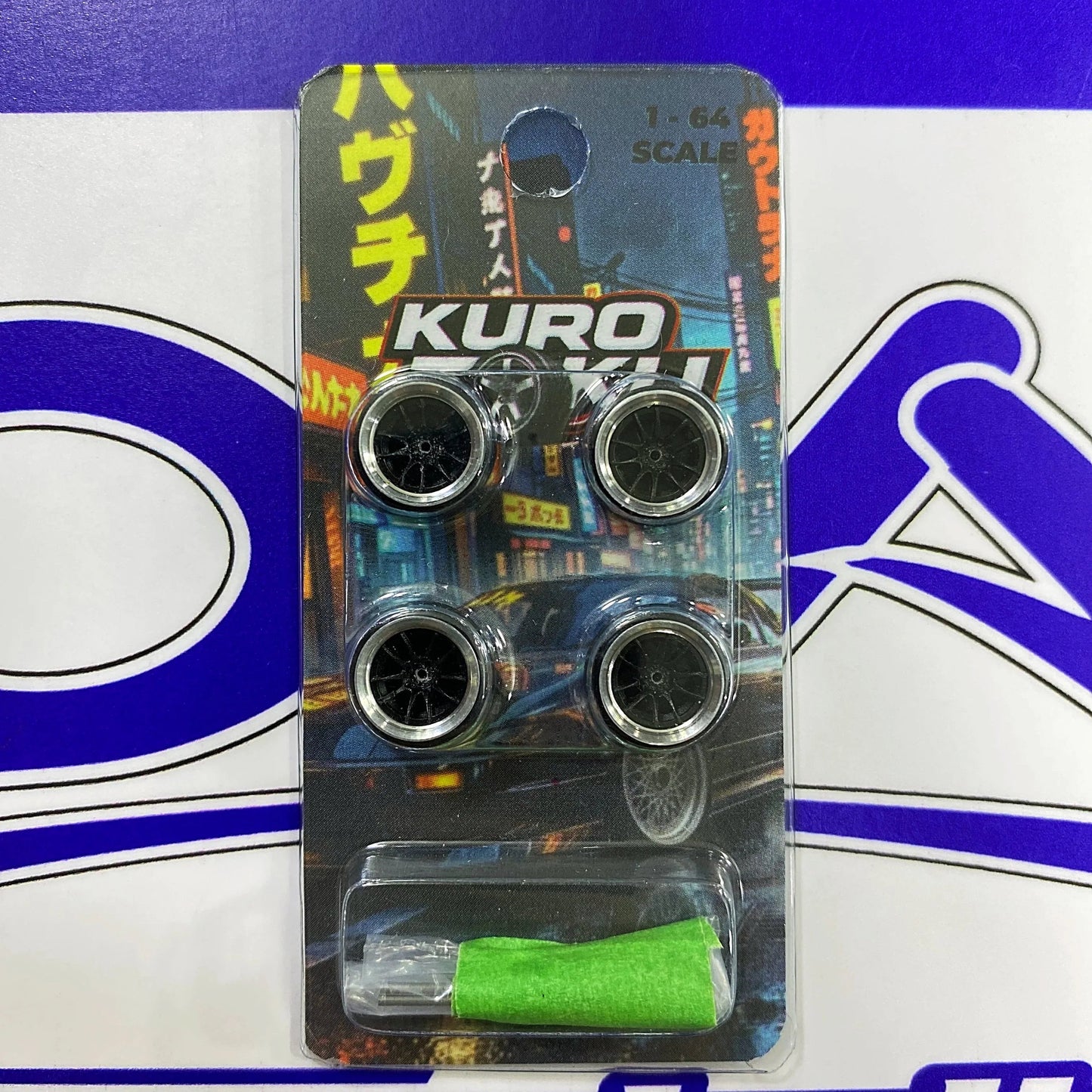 KURO ZOKU SET DE 4 LLANTAS SPOKERS BLACK / CHROME